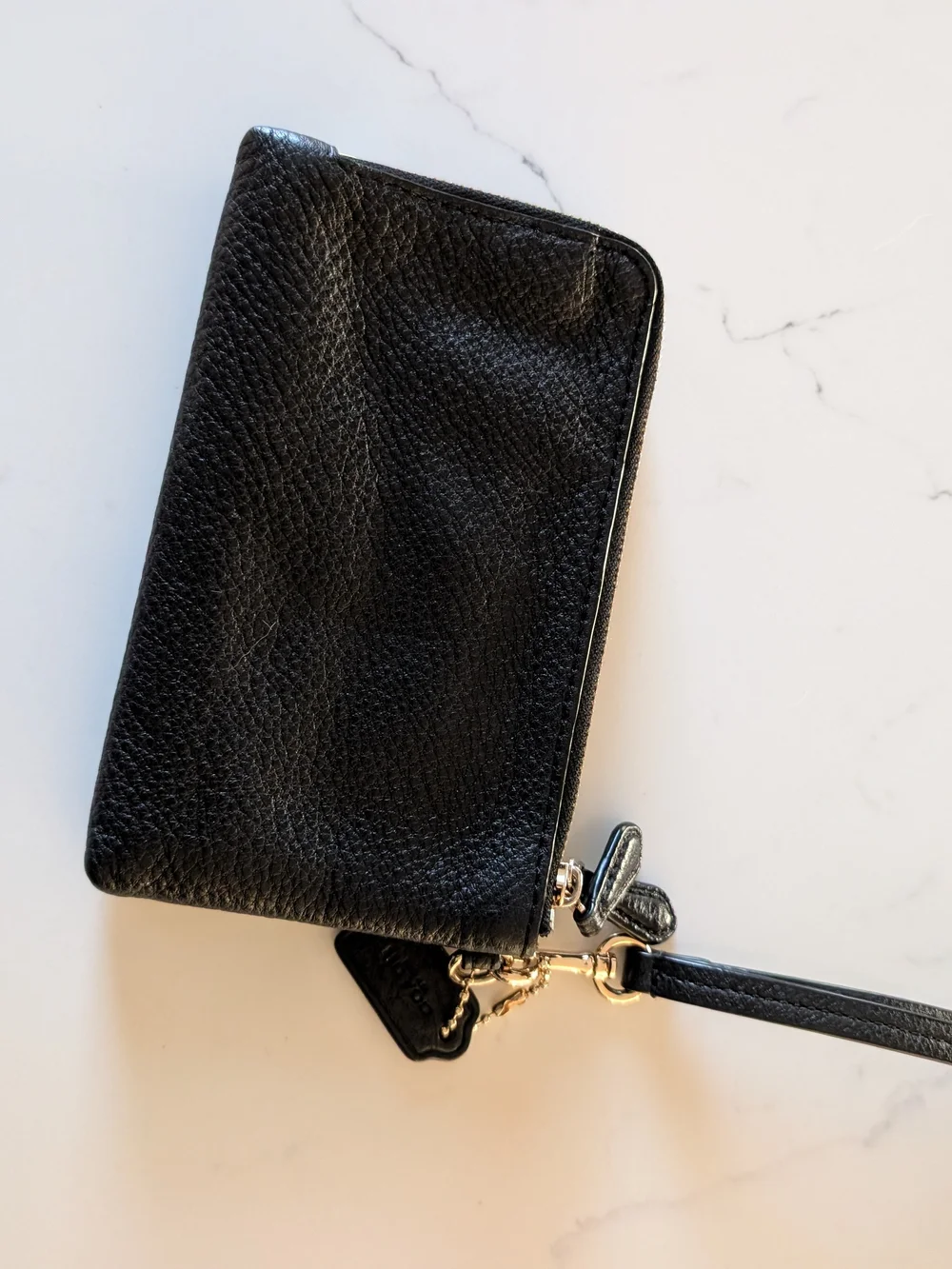 Coach Black Leather Wristlet Wallet